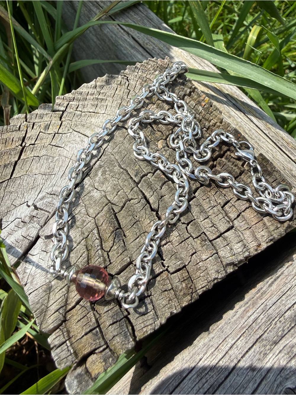 Zultanite Color Change 16 inch Cable stainless steel necklace